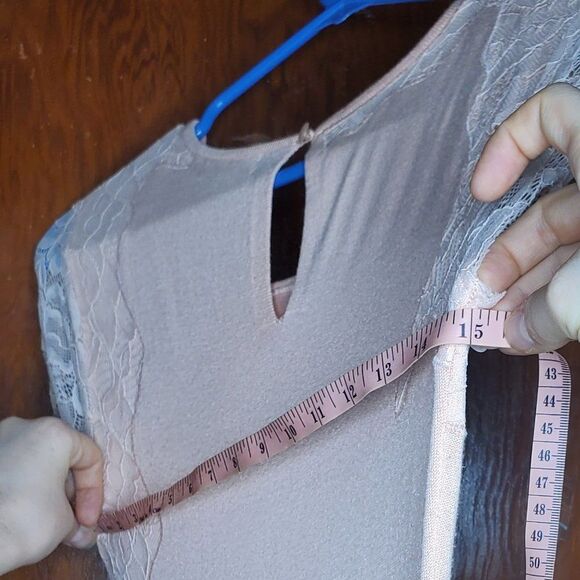 Eva Mendes Aubrey Peplum Bodycon Peach Dress - Picture 8 of 12